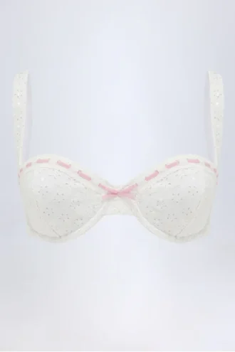 Sutien balconet cu sârmă Ravello Broderie Anglaise, alb Sutien balconet cu sârmă Ravello Broderie Anglaise, alb