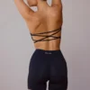 Sutien bandeau cu bretele încrucișate pe spate, negru Sutien bandeau cu bretele încrucișate pe spate, negru