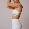 Sutien bandeau cu spate încrucișat, alb deschis Sutien bandeau cu spate încrucișat, alb deschis