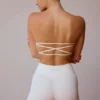 Sutien bandeau cu spate încrucișat, alb deschis Sutien bandeau cu spate încrucișat, alb deschis