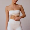Sutien bandeau cu spate încrucișat, alb deschis Sutien bandeau cu spate încrucișat, alb deschis