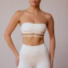 Sutien bandeau cu spate încrucișat, alb deschis Sutien bandeau cu spate încrucișat, alb deschis
