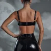 Sutien cu cupe curbate din vinil Enchant Me, negru Sutien cu cupe curbate din vinil Enchant Me, negru