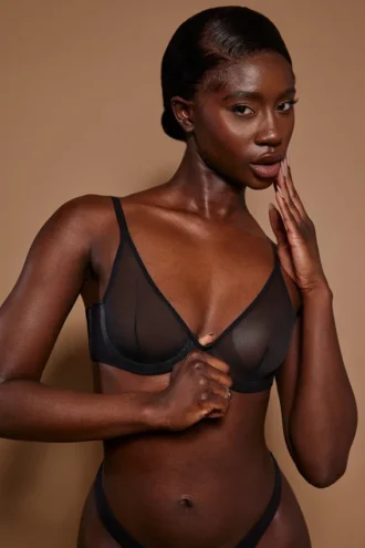 Sutien cu sârmă, din plasă moale, cu un singur strat, Intimates, negru Sutien cu sârmă, din plasă moale, cu un singur strat, Intimates, negru