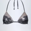 Sutien de bikini cu panouri Caleta în argint cromat Sutien de bikini cu panouri Caleta în argint cromat