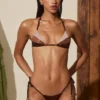 Sutien de bikini cu panouri Caleta în bronz auriu Sutien de bikini cu panouri Caleta în bronz auriu