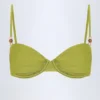 Sutien de bikini cu sârmă, drapat și împodobit cu mărgele, de la Bruny, în culoarea verde măslin Sutien de bikini cu sârmă, drapat și împodobit cu mărgele, de la Bruny, în culoarea verde măslin