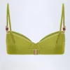 Sutien de bikini cu sârmă, drapat și împodobit cu mărgele, de la Bruny, în culoarea verde măslin Sutien de bikini cu sârmă, drapat și împodobit cu mărgele, de la Bruny, în culoarea verde măslin