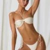 Sutien de bikini cu sârmă și gât halter Tahiti, în culoarea alb perlat Sutien de bikini cu sârmă și gât halter Tahiti, în culoarea alb perlat