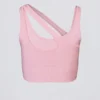Sutien sport asimetric fără cusături, cu nervuri moi, în nuanța Powder Pink Sutien sport asimetric fără cusături, cu nervuri moi, în nuanța Powder Pink