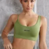 Sutien sport asimetric în culoarea măslin Sutien sport asimetric în culoarea măslin