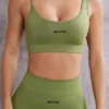 Sutien sport asimetric în culoarea măslin Sutien sport asimetric în culoarea măslin