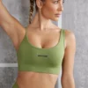 Sutien sport asimetric în culoarea măslin Sutien sport asimetric în culoarea măslin