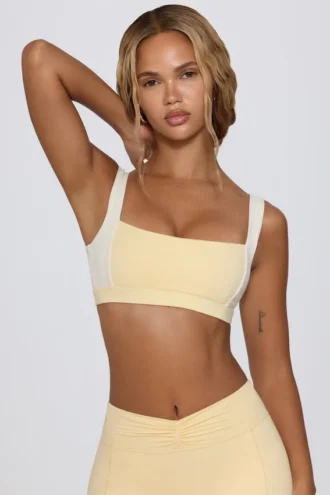 Sutien sport contrastant în culoarea Lemon Marl