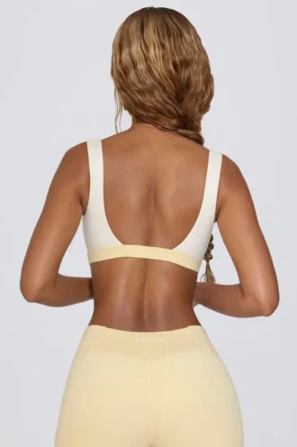 Sutien sport contrastant în culoarea Lemon Marl