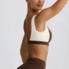 Sutien sport contrastant în marl pecan Sutien sport contrastant în marl pecan