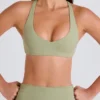 Sutien sport cu decolteu în V și spate încrucișat, culoare Matcha Sutien sport cu decolteu în V și spate încrucișat, culoare Matcha