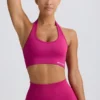 Sutien sport cu gât halter Define Luxe în culoarea Berry Sutien sport cu gât halter Define Luxe în culoarea Berry