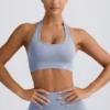Sutien sport cu gât în V Define Luxe, albastru-gri Sutien sport cu gât în V Define Luxe, albastru-gri