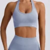 Sutien sport cu gât în V Define Luxe, albastru-gri Sutien sport cu gât în V Define Luxe, albastru-gri