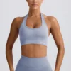 Sutien sport cu gât în V Define Luxe, albastru-gri Sutien sport cu gât în V Define Luxe, albastru-gri