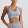 Sutien sport cu gât în V Define Luxe, albastru-gri Sutien sport cu gât în V Define Luxe, albastru-gri