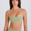Sutien sport cu gât rotund și bretele în spate, în culoarea Matcha Sutien sport cu gât rotund și bretele în spate, în culoarea Matcha