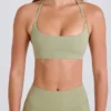 Sutien sport cu gât rotund și bretele în spate, în culoarea Matcha Sutien sport cu gât rotund și bretele în spate, în culoarea Matcha