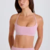 Sutien sport cu gât rotund și bretele încrucișate la spate, în nuanța Mauve Sutien sport cu gât rotund și bretele încrucișate la spate, în nuanța Mauve