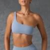 Sutien sport cu un singur umăr, albastru spălat Sutien sport cu un singur umăr, albastru spălat