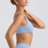 Sutien sport cu un singur umăr, albastru spălat Sutien sport cu un singur umăr, albastru spălat