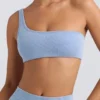 Sutien sport cu un singur umăr, albastru spălat Sutien sport cu un singur umăr, albastru spălat