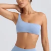 Sutien sport cu un singur umăr, albastru spălat Sutien sport cu un singur umăr, albastru spălat