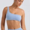 Sutien sport cu un singur umăr, albastru spălat Sutien sport cu un singur umăr, albastru spălat