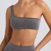 Sutien sport cu un singur umăr în culoarea Cărbune spălat Sutien sport cu un singur umăr în culoarea Cărbune spălat
