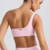 Sutien sport cu un singur umăr în roz gheață spălat Sutien sport cu un singur umăr în roz gheață spălat