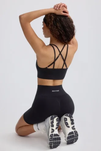 Sutien sport Define Luxe cu bretele, negru