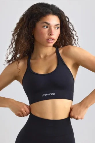 Sutien sport Define Luxe cu bretele, negru