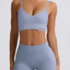 Sutien sport Define Luxe cu decolteu în V, albastru-gri Sutien sport Define Luxe cu decolteu în V, albastru-gri