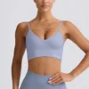 Sutien sport Define Luxe cu decolteu în V, albastru-gri Sutien sport Define Luxe cu decolteu în V, albastru-gri