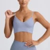 Sutien sport Define Luxe cu decolteu în V, albastru-gri Sutien sport Define Luxe cu decolteu în V, albastru-gri