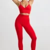 Sutien sport Define Luxe cu decolteu în V, roșu Sutien sport Define Luxe cu decolteu în V, roșu