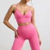 Sutien sport Define Luxe cu decolteu în V, roz intens Sutien sport Define Luxe cu decolteu în V, roz intens