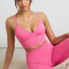 Sutien sport Define Luxe cu decolteu în V, roz intens Sutien sport Define Luxe cu decolteu în V, roz intens