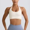 Sutien sport Define Luxe cu gât în V, alb Sutien sport Define Luxe cu gât în V, alb