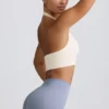 Sutien sport Define Luxe cu gât în V, alb Sutien sport Define Luxe cu gât în V, alb