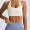 Sutien sport Define Luxe cu gât în V, alb Sutien sport Define Luxe cu gât în V, alb