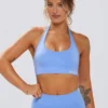 Sutien sport Define Luxe cu gât în V, albastru deschis Sutien sport Define Luxe cu gât în V, albastru deschis