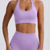 Sutien sport Define Luxe cu gât în V, în nuanța liliac Sutien sport Define Luxe cu gât în V, în nuanța liliac