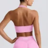 Sutien sport Define Luxe cu gât în V, roz bubblegum Sutien sport Define Luxe cu gât în V, roz bubblegum